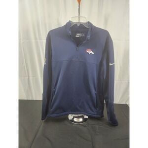 EUC! Denver Broncos Superbowl 50 Therma-Fit‎ Top Shirt Half-Zip Nike Golf navy M